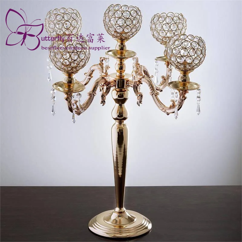 Хрустальные канделябры 5 arm люстра Votive подсвечник для свадьбы центральная часть 25