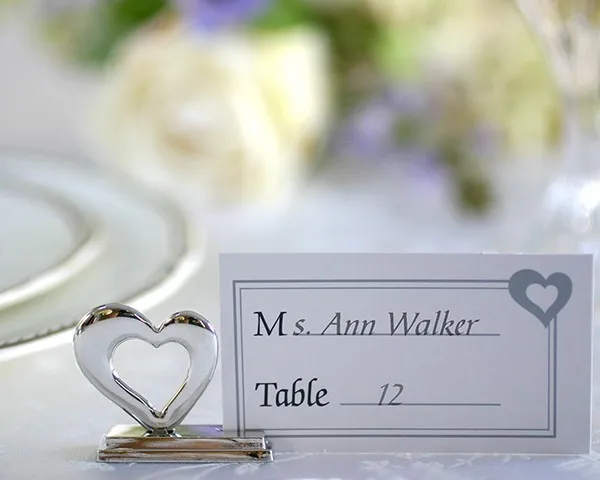 200 шт. Любовь Сердце Место Держателя Карты placecard держатели Серебряный Цвет