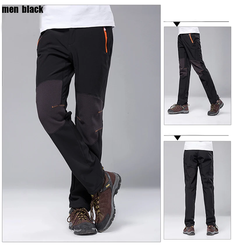 Водонепроницаемые уличные брюки мужские зимние теплые ветрозащитные для