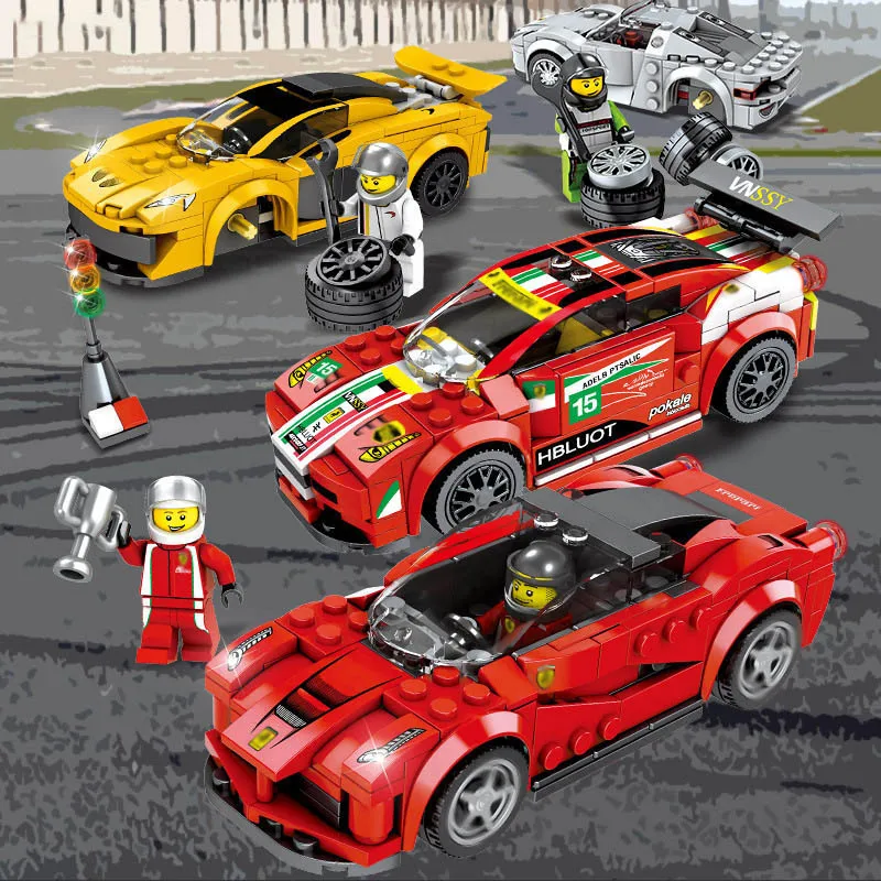 707 шт. город супер гонщики 4 компл./лот игрушки Совместимые Legoings скорость чемпионы