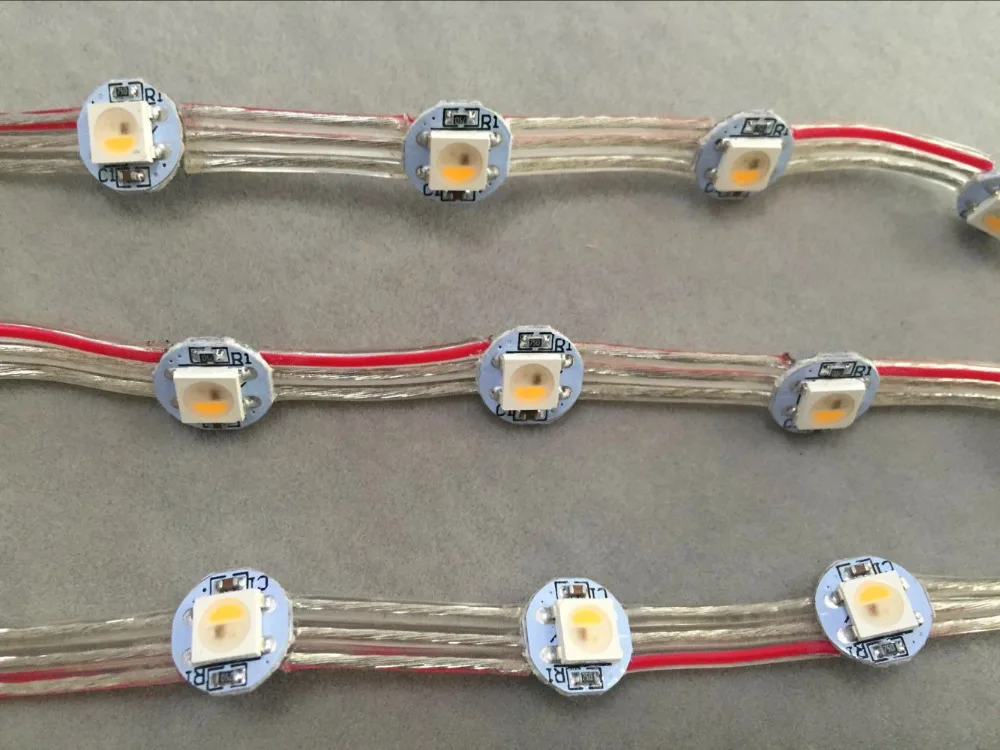 DC5V 100 шт/шнур адресуемых SK6812 RGBW (теплый белый) led с радиатором (10 мм * 3 мм) 5 см