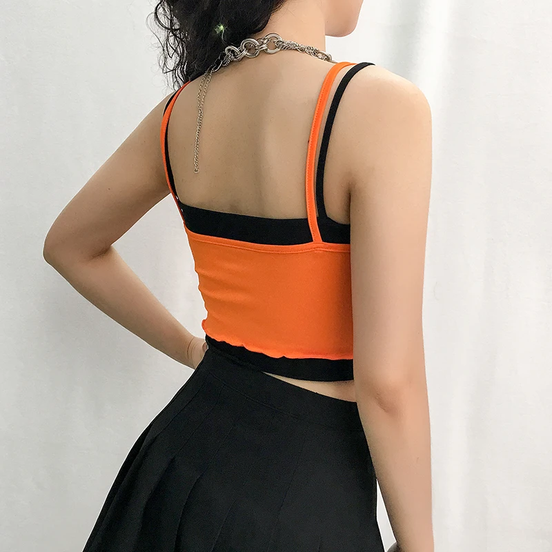 Weekeep Обрезанные Лоскутные Cami для женщин с принтом ангела Bodycon Короткий Летний Топ уличная без рукавов кроп Топы