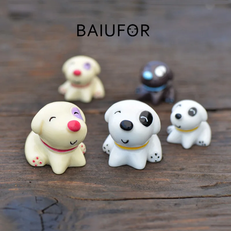 3 шт. BAIUFOR Miniatures сидящий щенок милая собака брелок материал Террариум фигурки DIY