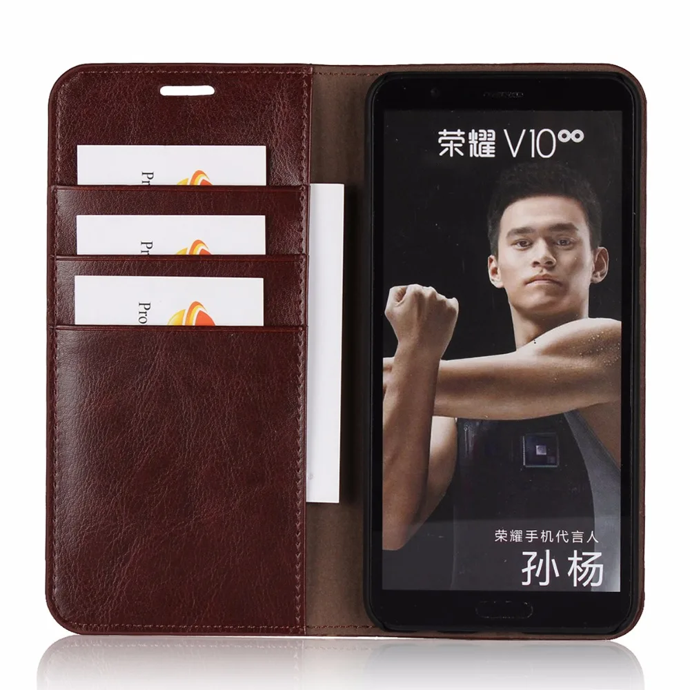 Для huawei honor V10 чехол из натуральной кожи 3in1 кошелек Чехол подставку разъем карты