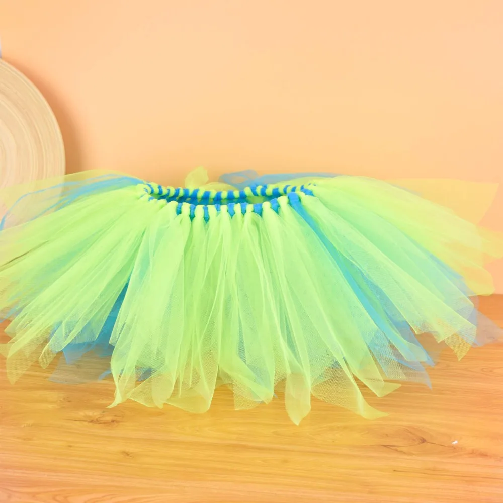 

Lime Green/Blue Pixie Baby Tutu Skirt Girls Birthday Party Costume Toddler Photo Props Cake Smash Tulle Tutus Newborn-5T 6T