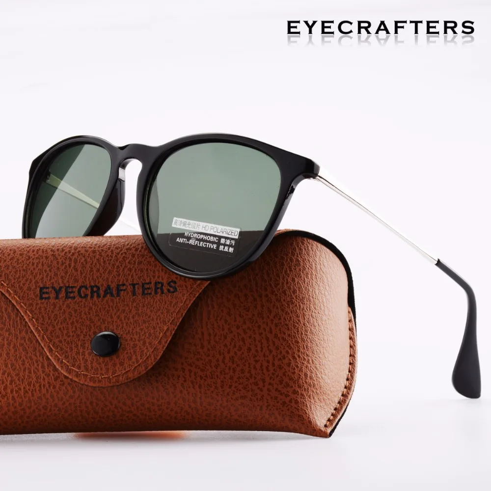 Женские солнцезащитные очки кошачий глаз Eyecrafters серебристые брендовые