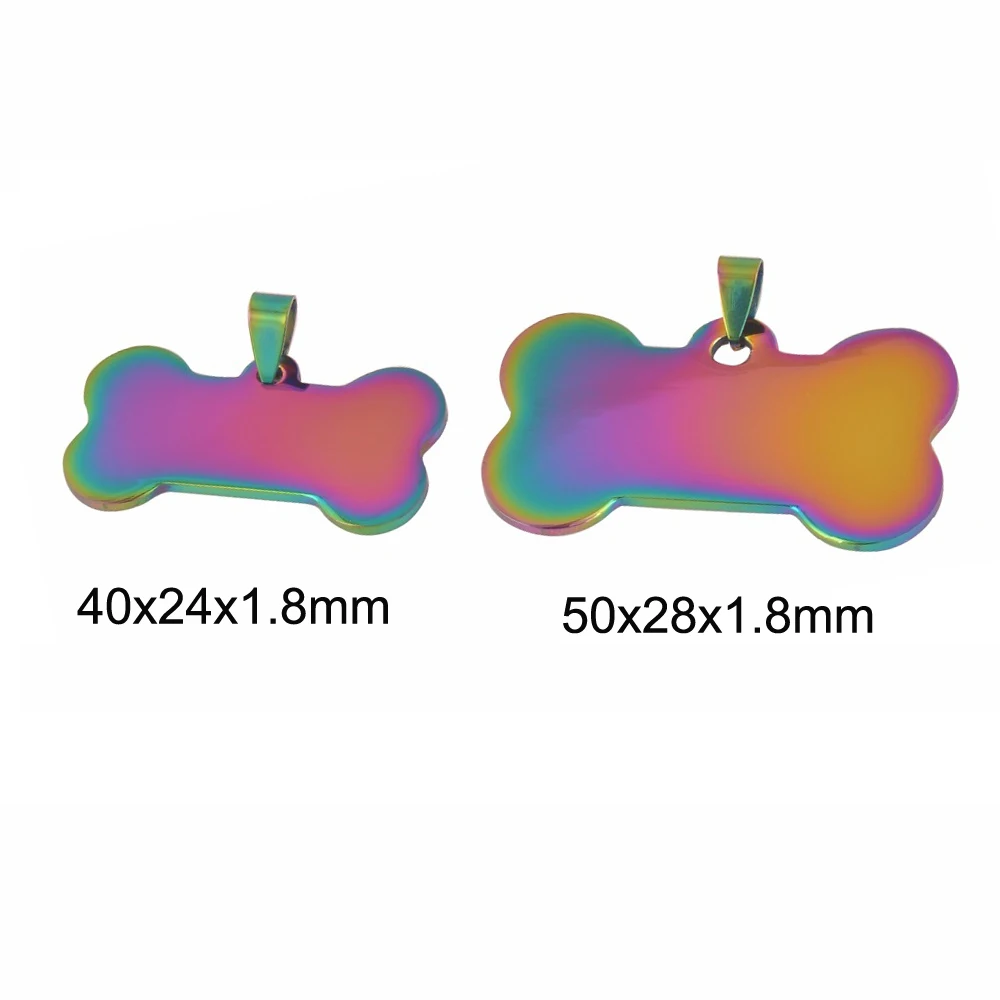 Ожерелье с идентификацией собаки в форме кости из нержавеющей стали 6 цветов |