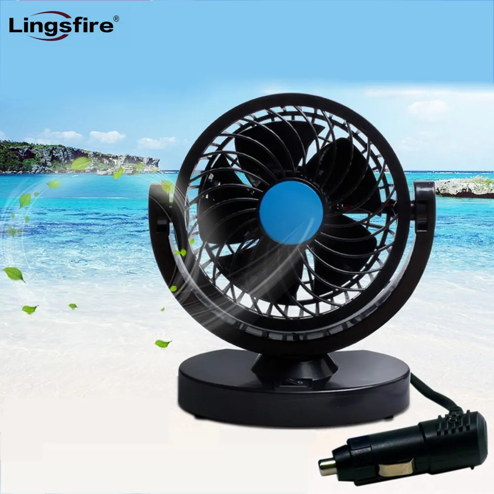 12V Car Electric Mini Fan 360 Rotating Strong Wind Car Fan Car Air Conditioner Low Noise Auto Air Cooling Portable Fan