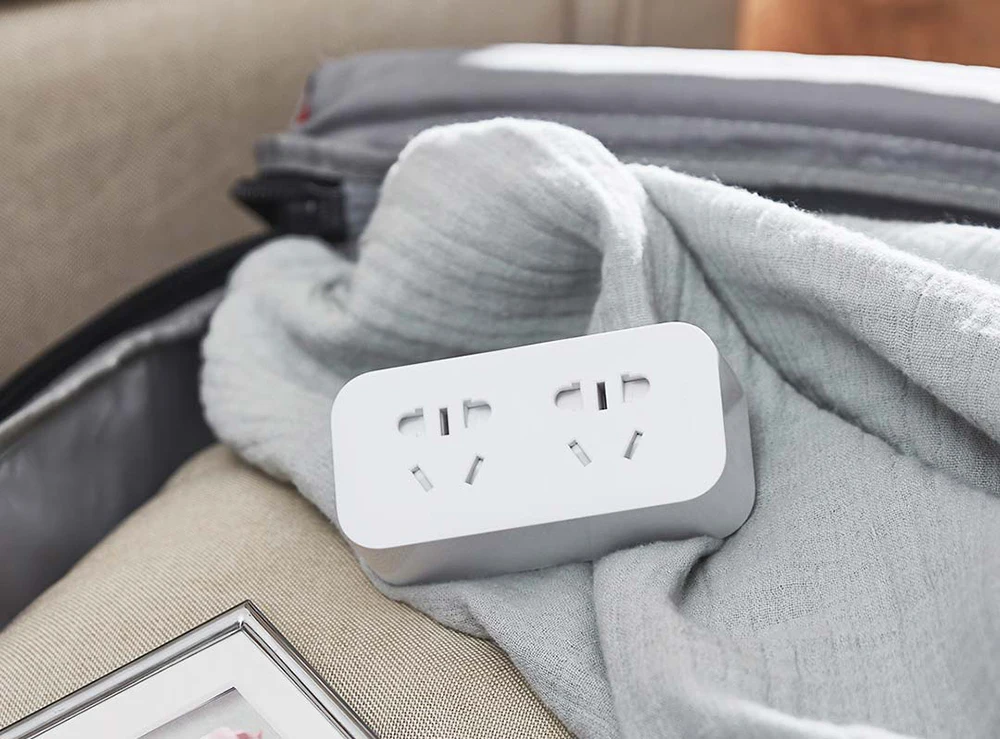Xiaomi Mijia Мощность полосы Портативный конвертер 2 разъем 10A 250V 2500W 2USB Порты и разъёмы 5V 2.1A быстрой зарядки перегрузки защиты макрообъектива