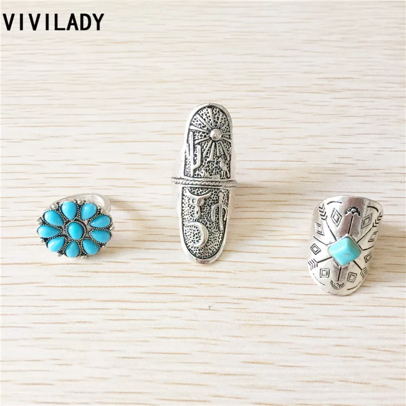 Vivilady бохо-шик Цыганская 9 шт. Бохо полимерная стрела с камнями цветами луной палец