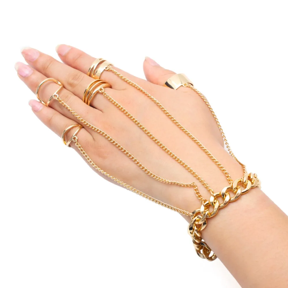

Idealway New Fashion 5 Styles Gold Alloy Full Shiny Crystal Long Chains Bracelet & Bangle Jewelry Women Men Armband Accessory
