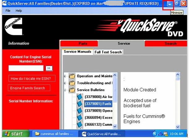 DVD QuickServe для двигателей всех семейств срок годности 2016 +|dvd|dvd 2016dvd 2 |