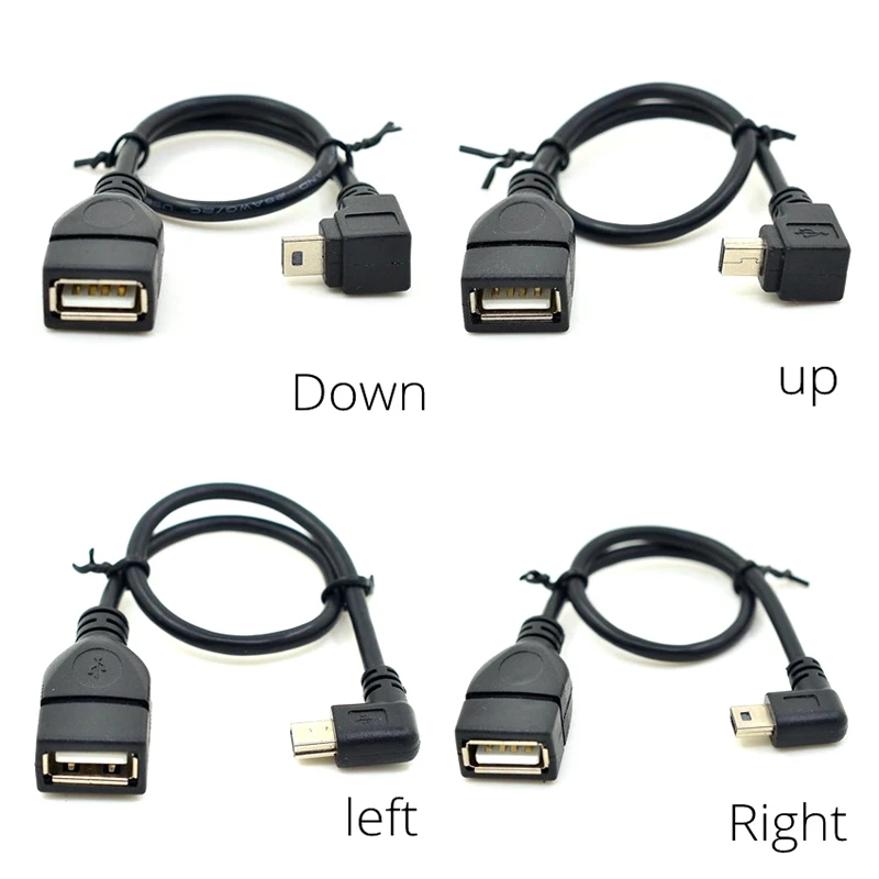 Кабель-адаптер OTG с левым и правым углом вверх вниз на USB 2 0 20 см | Электроника