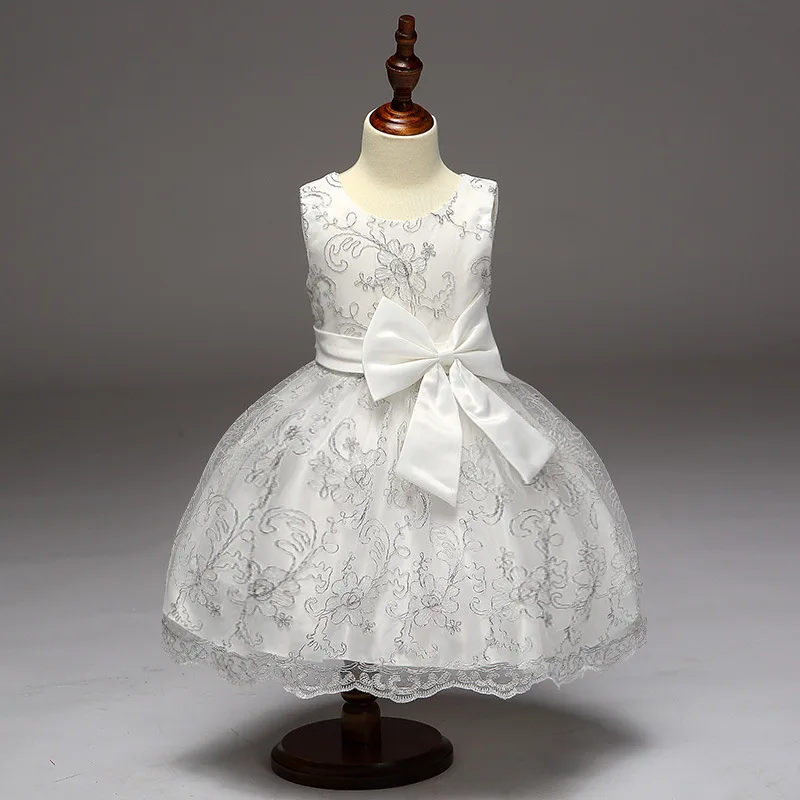 Children's gauze gold silk embroidery dress princess bowknot lace sweet pompous performance girl clothes | Детская одежда и