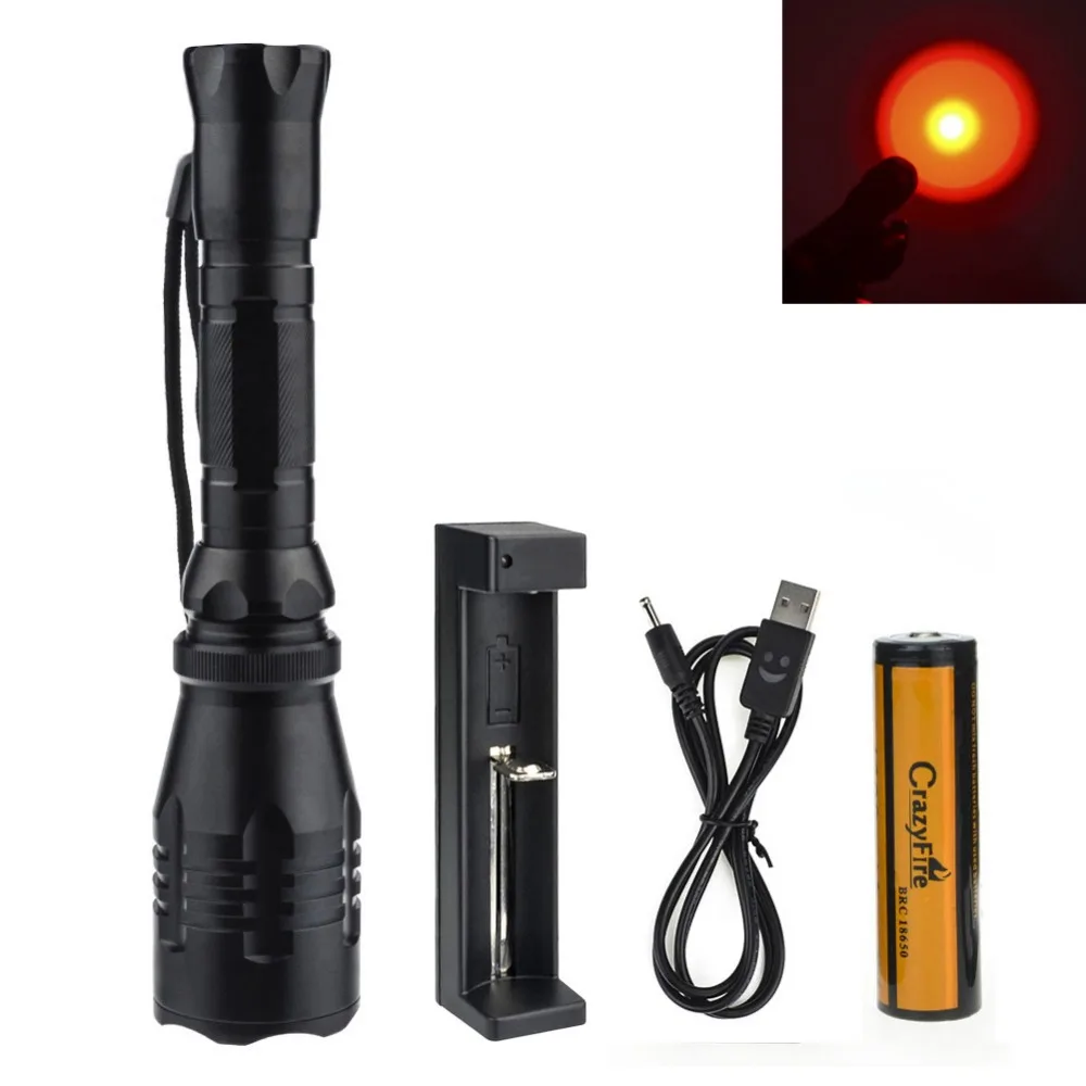 Тактический светодиодный фонарик Cree R5 с глубоким плавным отражателем 500 м