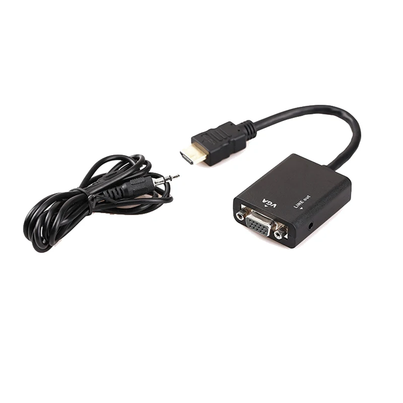 HD hdmi to vga Conversion audio transfer cable HDMI VGA adapter optical display port dvi mixer for tv box | Электроника