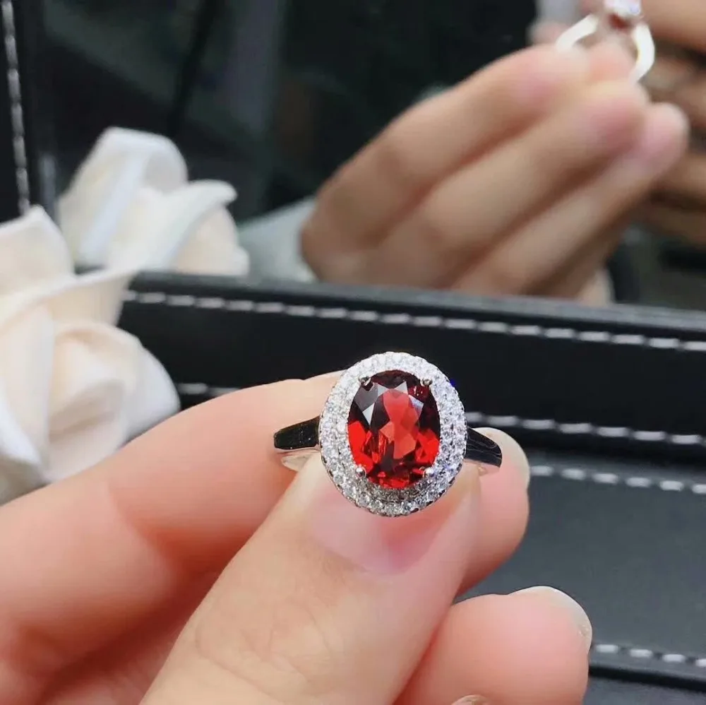 SHILOVEM серебро 925 пробы натуральный красный гранат кольца открытые трендовые для