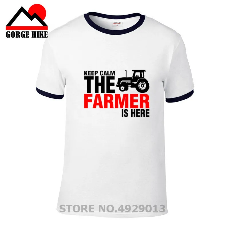 Новая футболка с уникальным дизайном для мужчин Keep Calm The Farmer Is Here одежда короткими
