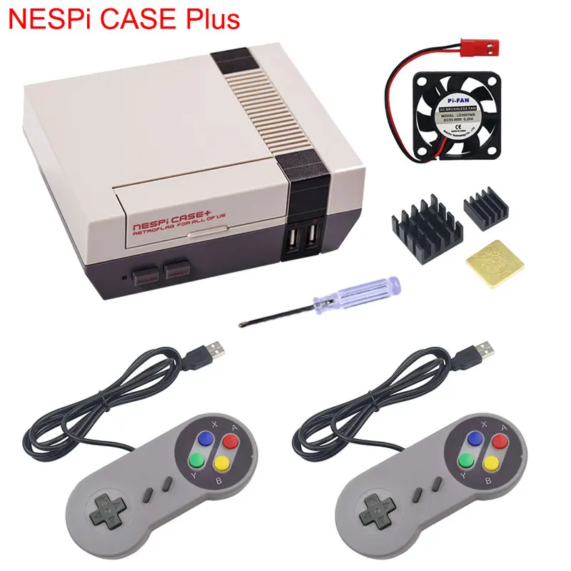Чехол NESPi Plus Raspberry Pi NES Retroflag Box+ 32 ГБ sd-карта+ игровой коврик+ 3а Swith источник питания для Raspberry Pi 3 Model B - Цвет: Kit1