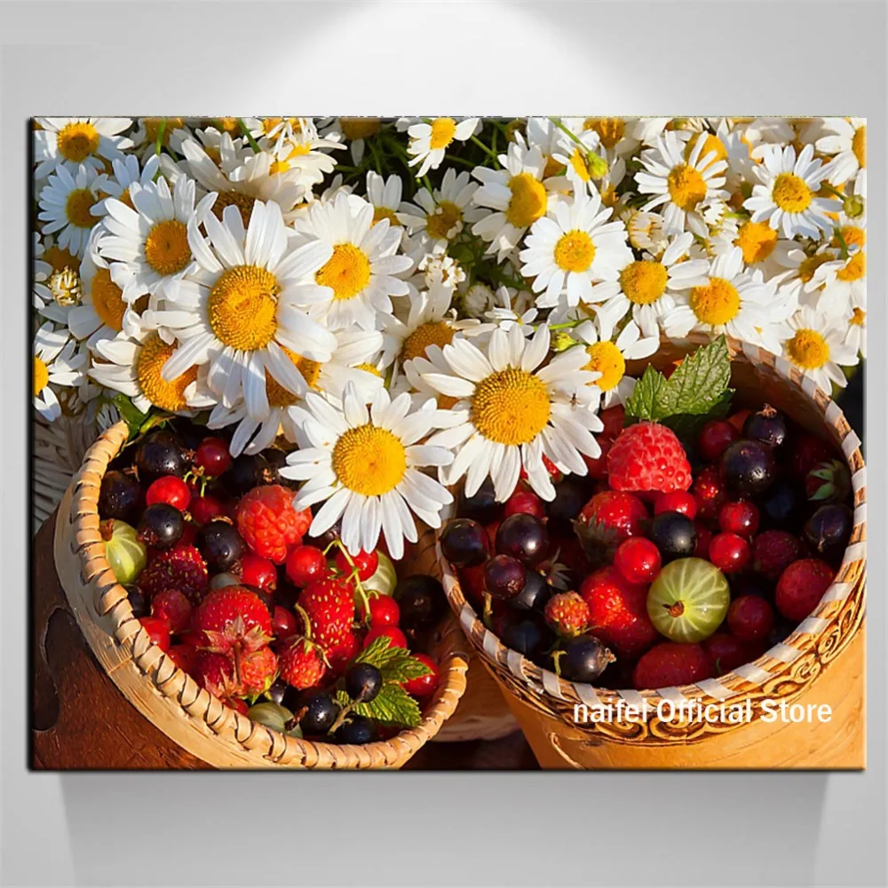 5D DIY Цветы и ягоды Алмазная картина вышивка крестиком натюрморт мозаика Стразы