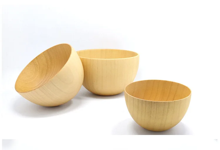 1 шт. деревянная круглая миска для салата ручная работа Детская фруктов и риса