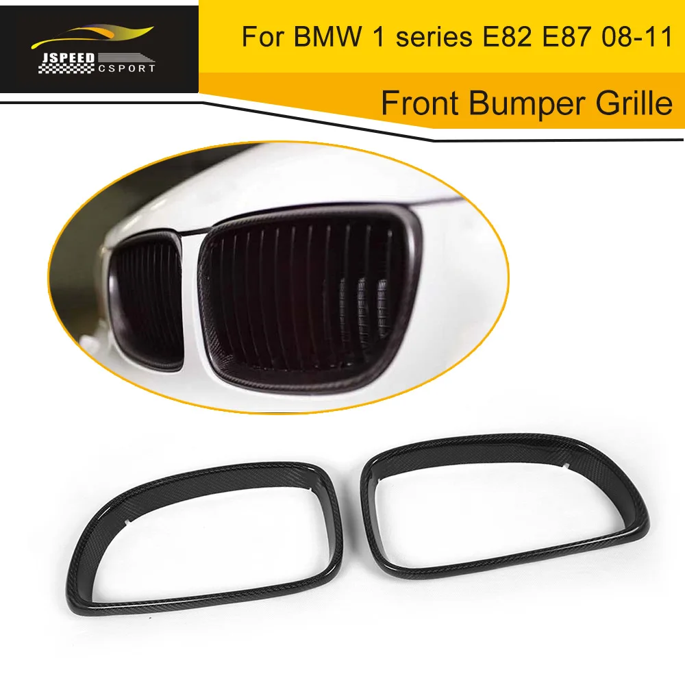 

Real Carbon Fiber E82 E87 Front Bumper Middle Racing Grill Grilles Cover Frame For BMW 1 series M1 2007 2008 2009 2010 2011-2013