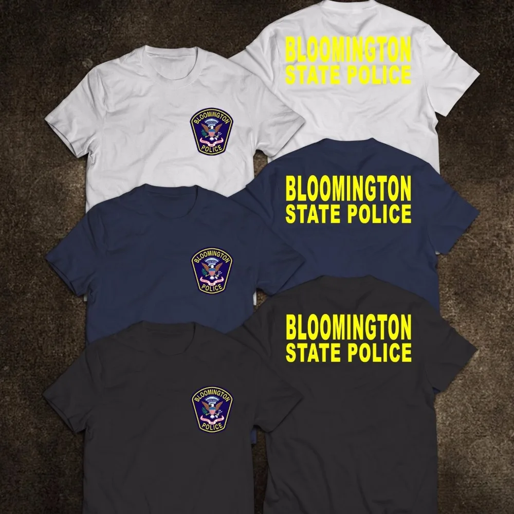 Новая модная футболка с графическим буквенным принтом новая надписью Bloomington Police