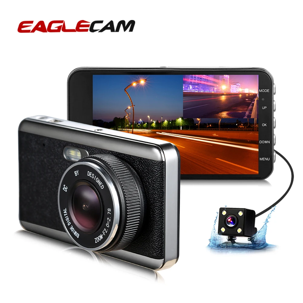 

Автомобильный видеорегистратор Dash Cam 4,0 "экран FHD 1080P GT30 Двойная камера с двумя объективами заднего вида Запись видео в ночное время версия