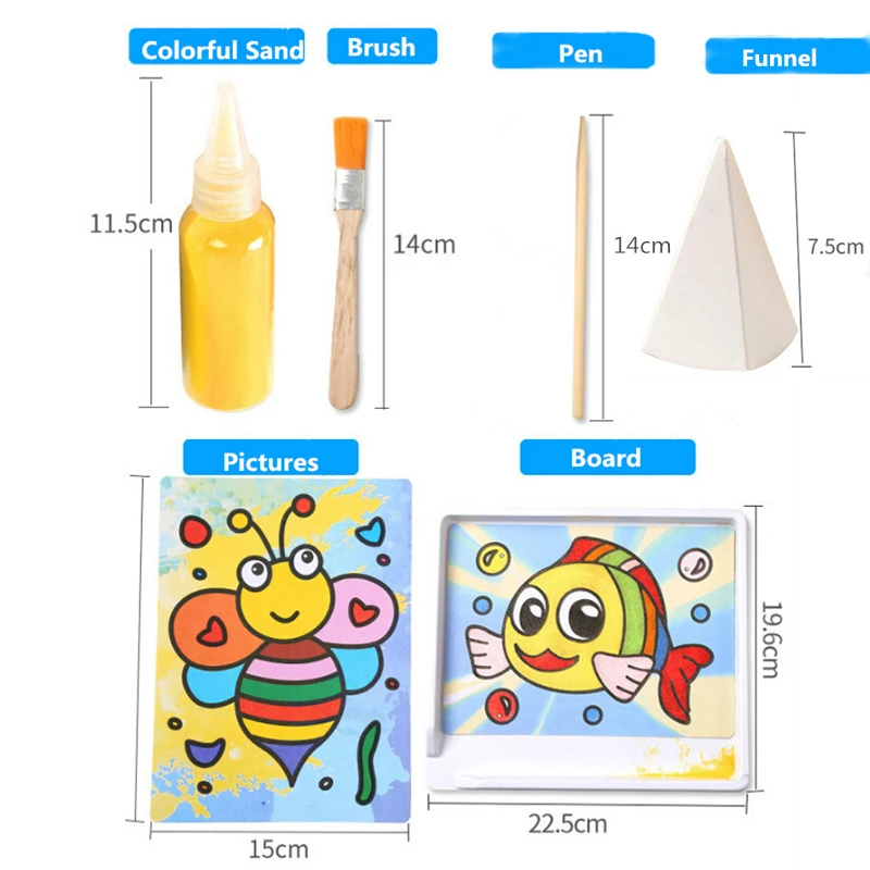 12 шт. детский набор для рисования с песком|Юный художник| |