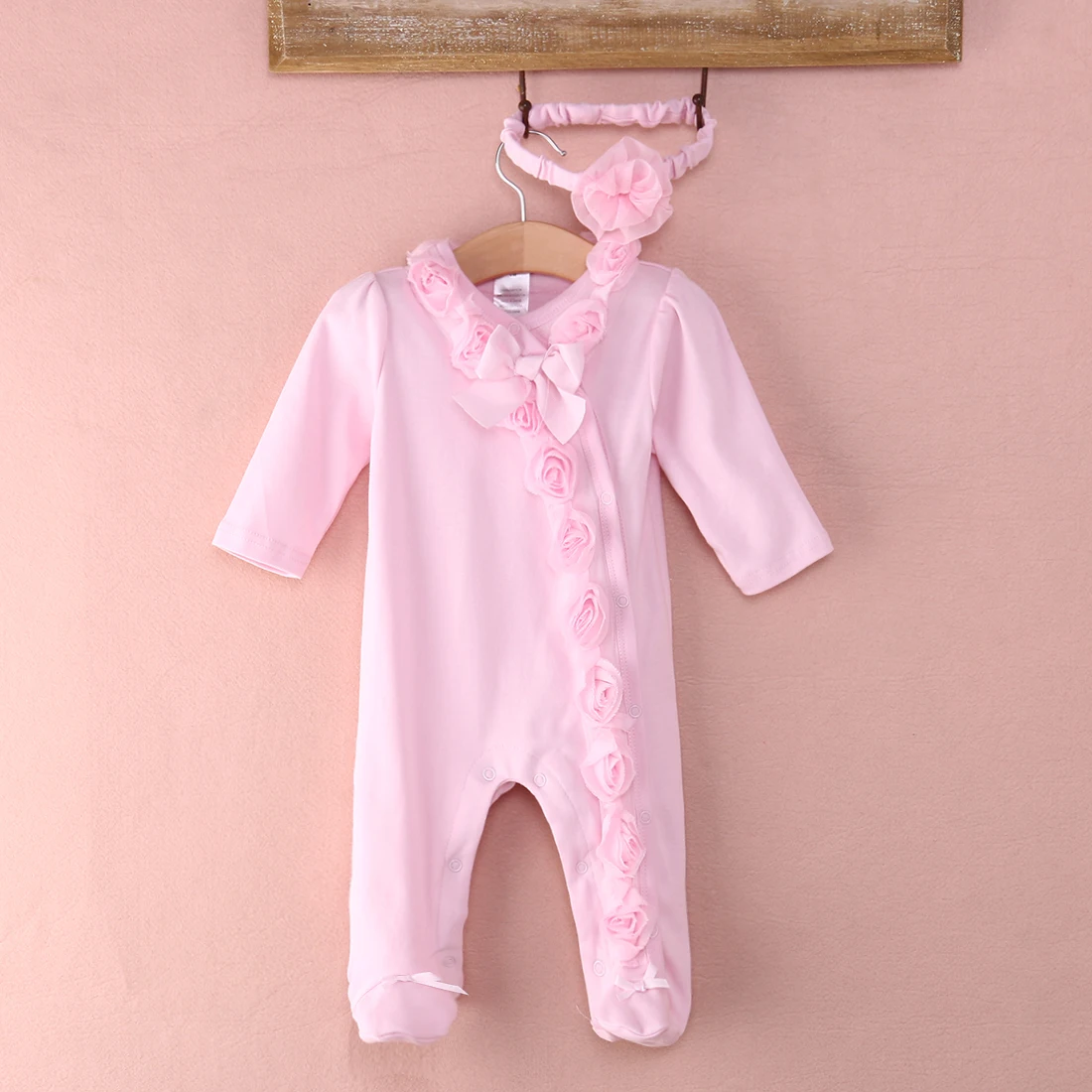 2 шт. Детский комбинезон с длинным рукавом и повязкой на голову|set pink|set outfitset girl |