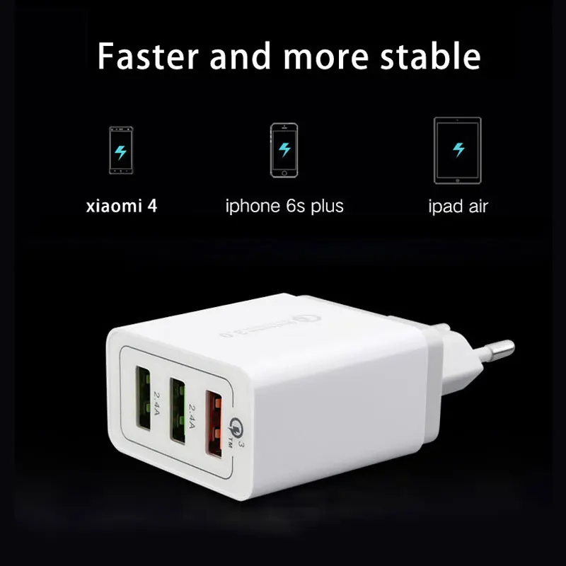 3 в 1 мульти QC 0 usb зарядное устройство адаптер питания Зарядка для телефона ipod iphone