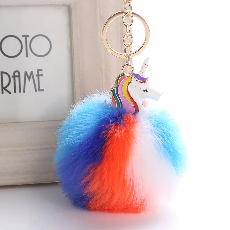 WiwjygzColors скрипичный ключ помпоном брелки Pegasus Единорог автомобиль Pom брелок сумка прелести украшения для Для Женщин Животного меховой шарик брелок