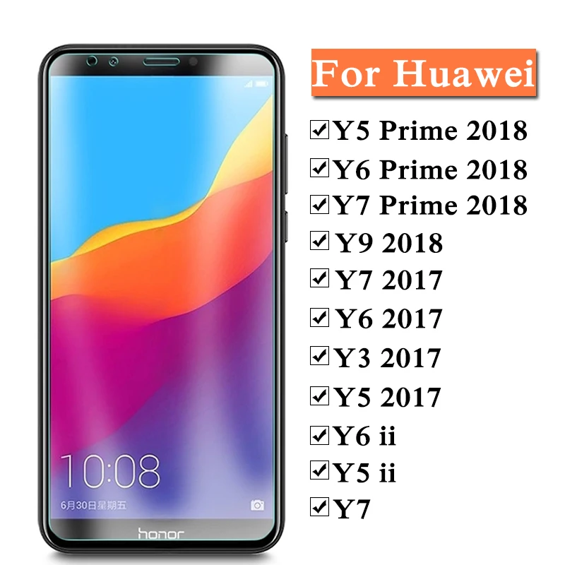 Для Huawei Y5 Y6 Y7 Prime 2018 стекло huawey Y 5 6 7 9 ii 2017 защитное защитная пленка для экрана huawai