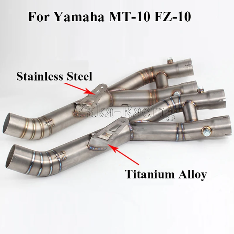 MT10 Titanium alloy Modified Motorcycle Exhaust Muffler middle link Pipe Mid tube slip on for Yamaha MT-10 FZ-10 2015 2016 2017 |