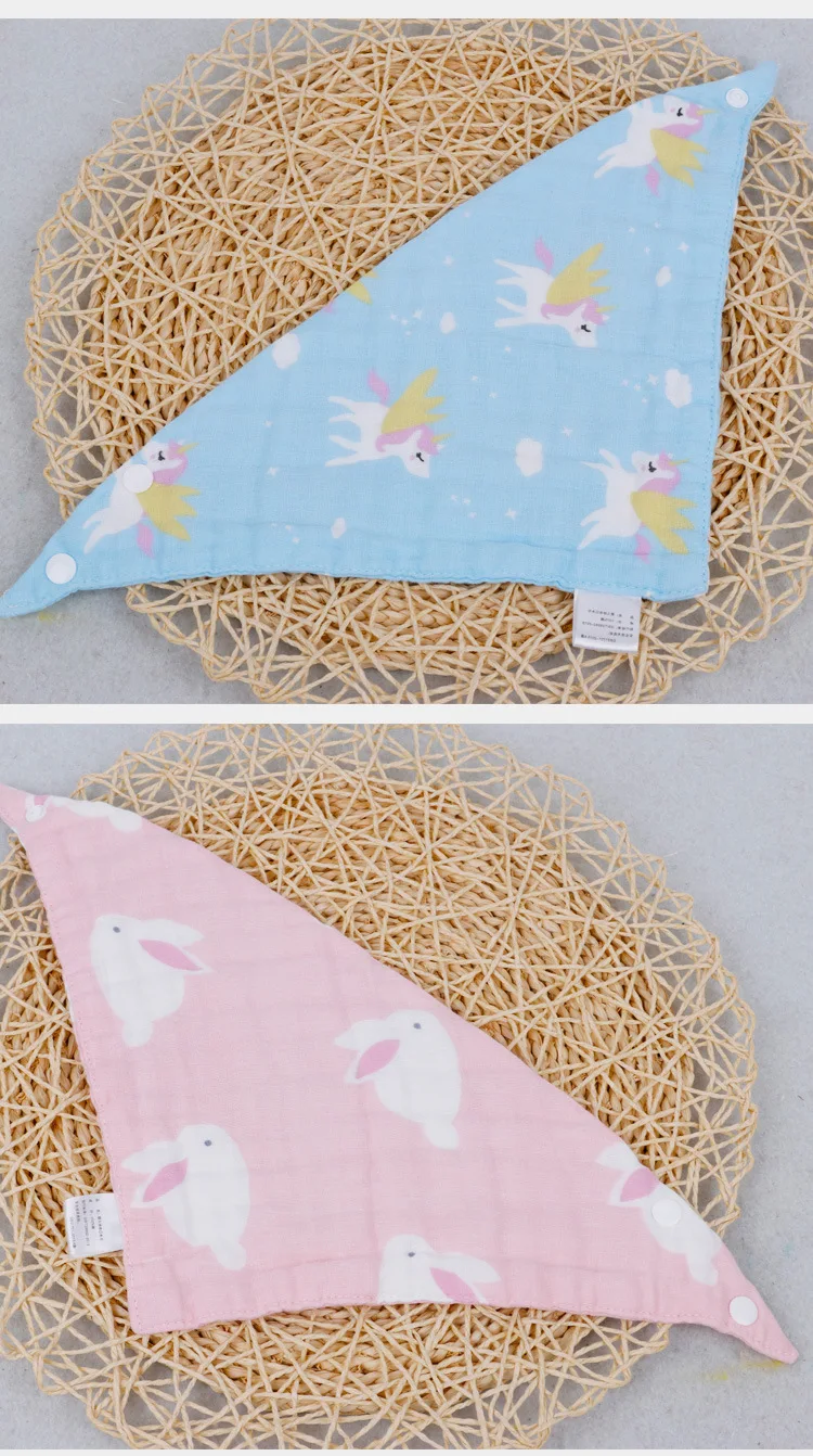 8 Layers Newborn Baby Bibs Boy Winter Scarf Bandana Triangle Cotton Cartoon Print Saliva Towel Girls Feeding Apron Stuff | Детская