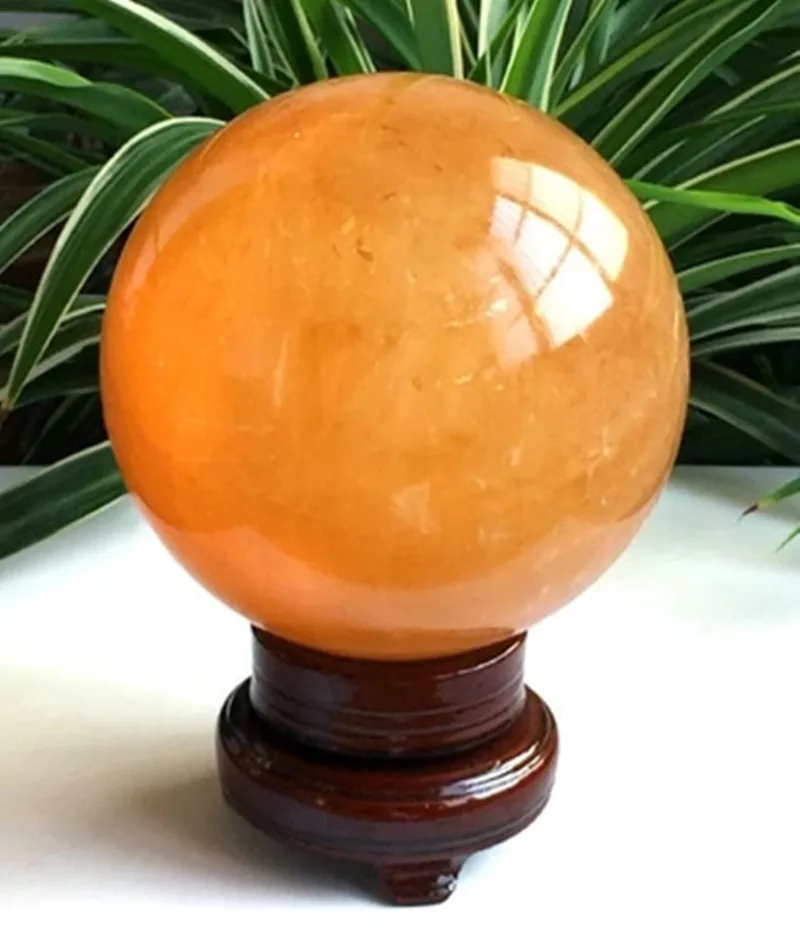 86 мм + натуральный песок цитрин Кальцит Кварцевый хрустальный шар лечебный