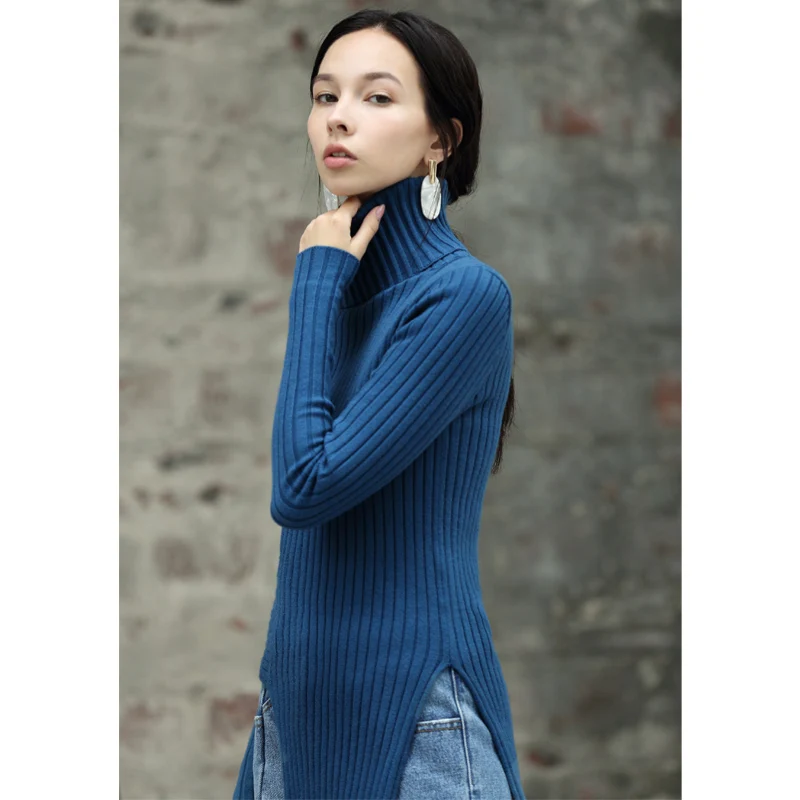 Amii Redefine Casual Knitted Turtleneck Sweater Women Autumn Winter 2018 Office Solid Pullovers Elastic Slim Female Sweaters | Женская