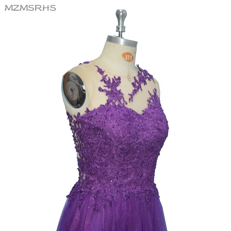 Robe De Soiree Purple Evening Party Dress Real Photos Nude Tulle Diamond Occasion 2017 Formal Long | Свадьбы и торжества