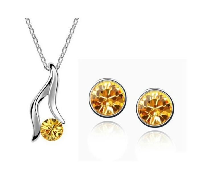 OMH оптовая продажа модные комплекты ювелирных изделий из белого золота 18 карат с