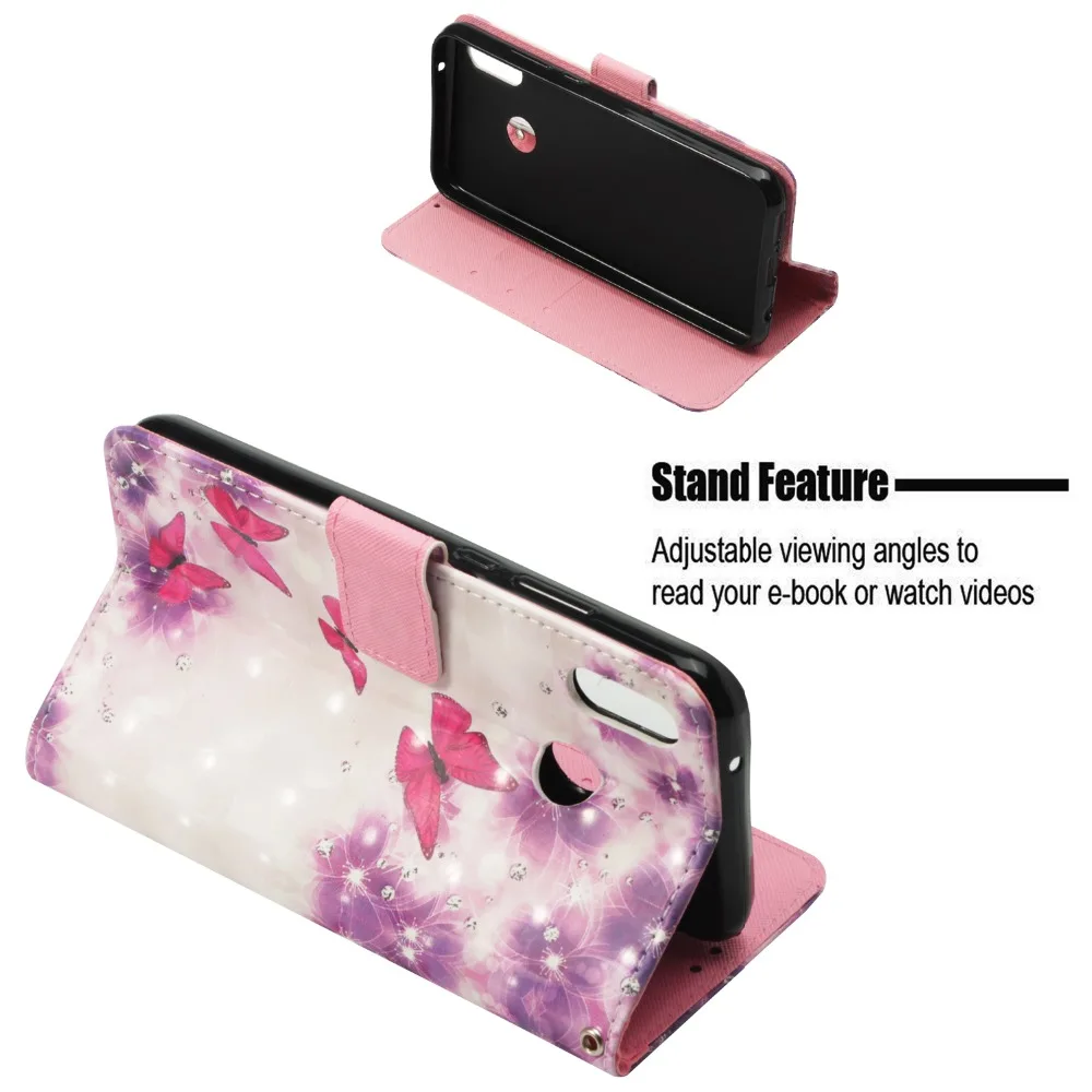 Book Style Patterned Wallet Flip PU Leather Case Cover For Huawei P20 Lite Smart Capa Coque | Мобильные телефоны и