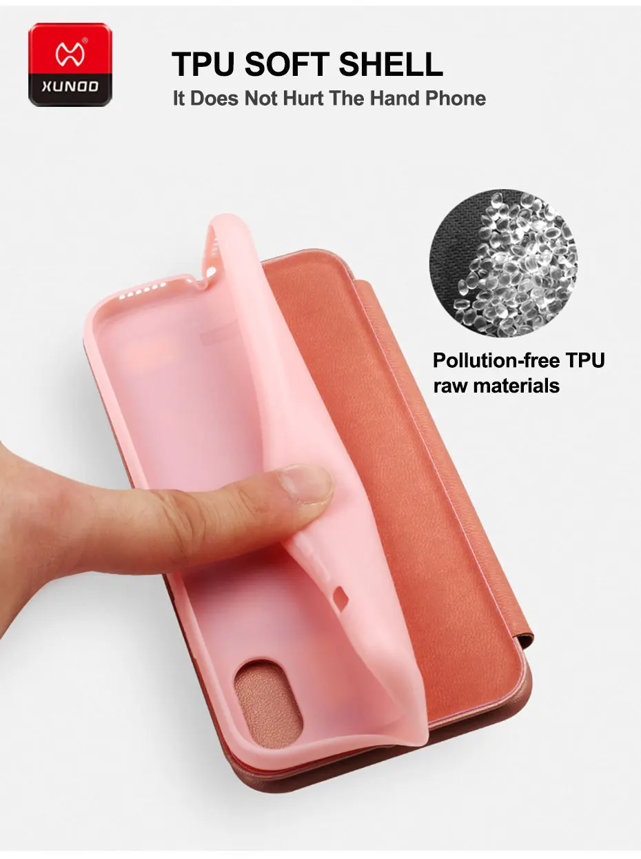 Кожаный чехол бумажник XUNDD для iPhone Xs Max 360 ударопрочный телефона роскошный