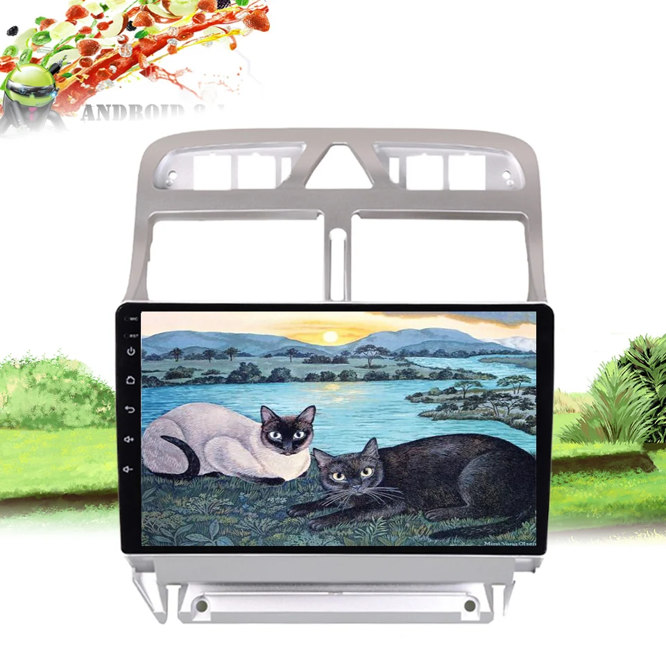 Android 10 0 2 din Автомобильный Радио мультимедийный плеер для Peugeot 307 2002 2013 dvd gps