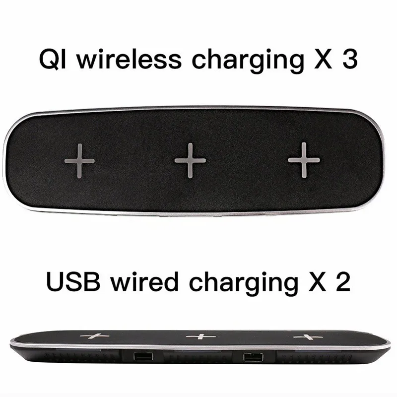 Беспроводное зарядное устройство 3 в 1 с 2 USB портами для iPhone X 8 Plus Samsung Note S8|Зарядные
