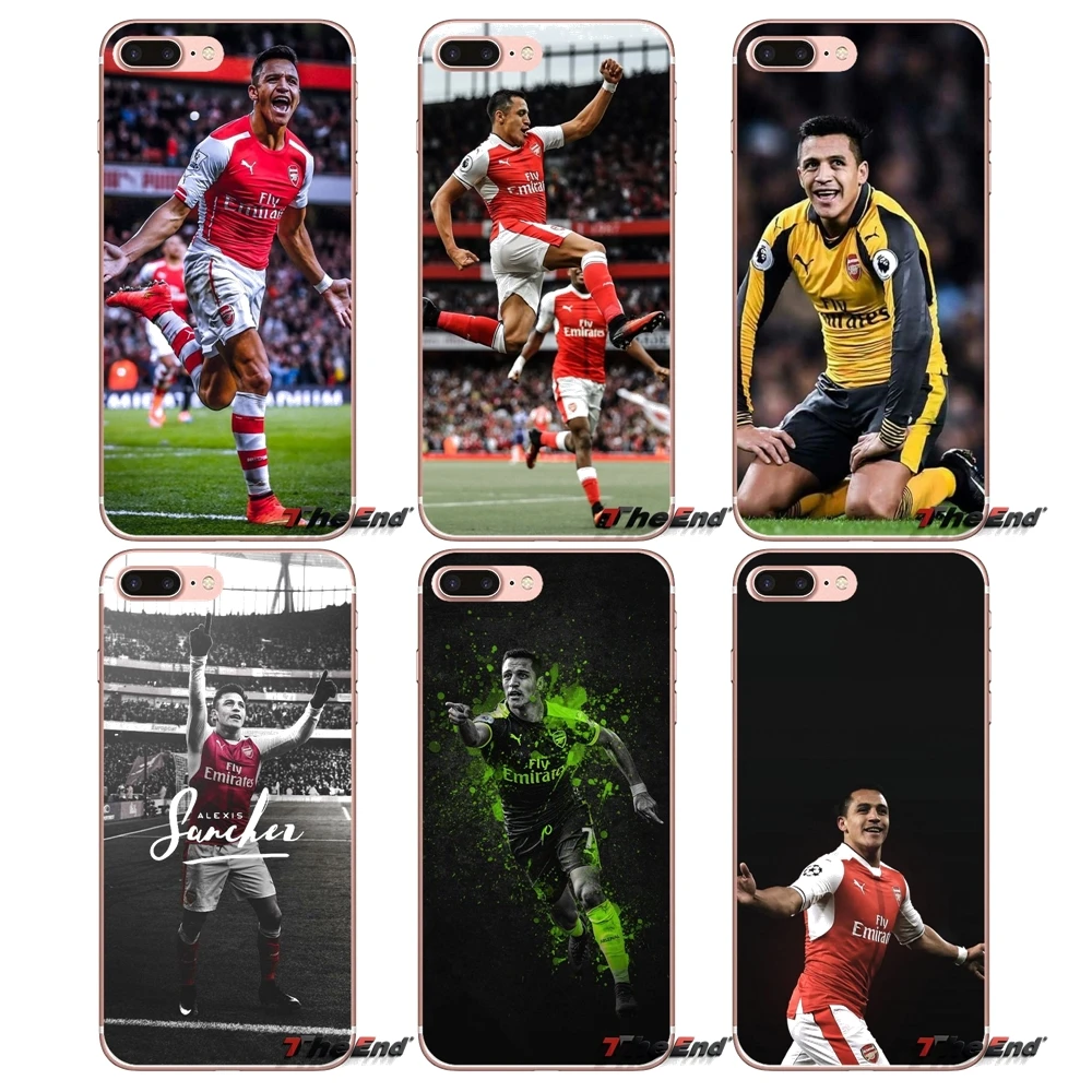 Alexis Sanchez для iPhone X 4 4S 5 5S 5C SE 6 6S 7 8 Plus Samsung Galaxy J1 J3 J5 J7 A3 A5 2016 2017 TPU прозрачные