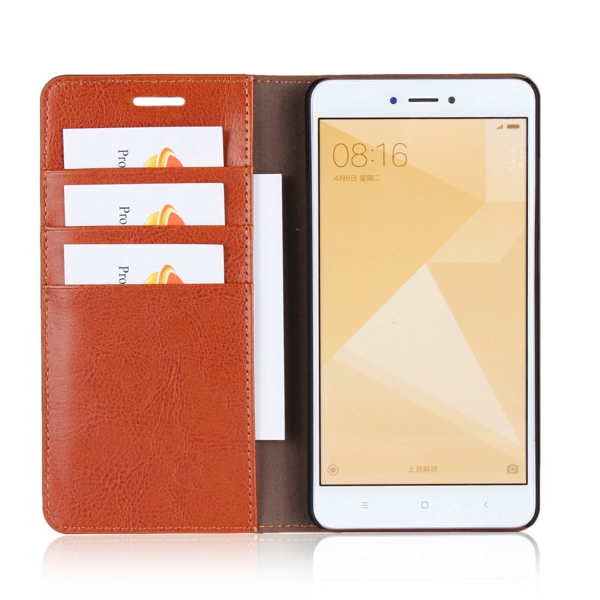 Light Brown Роскошный чехол-бумажник для Xiaomi Redmi Note 4/Redmi Note 4X Премиум кожаный чехол-книжка для телефона - Цвет: Light Brown