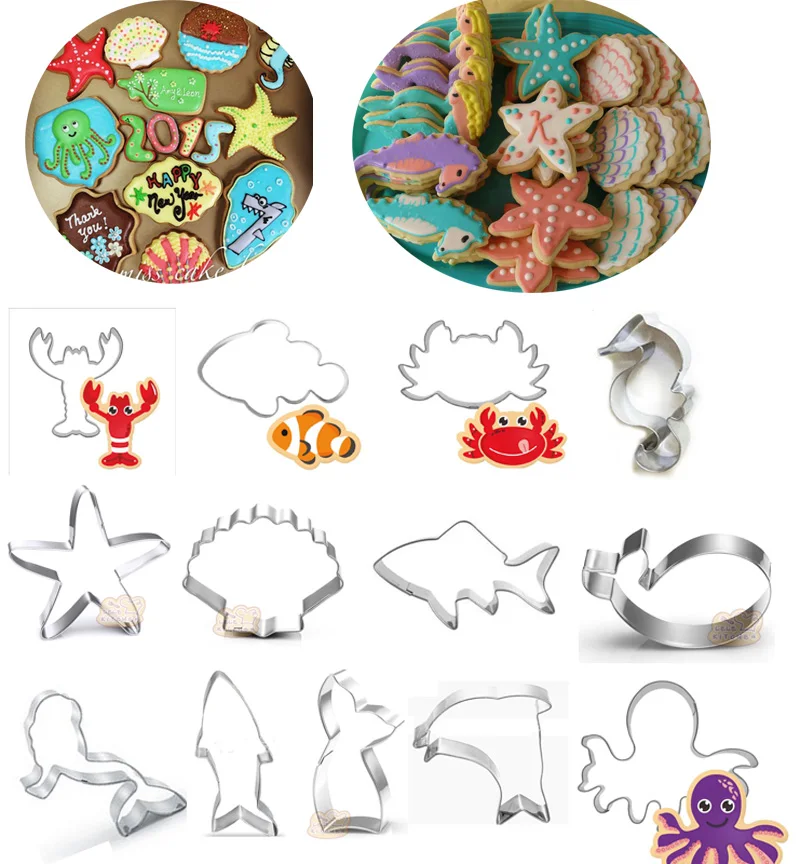 1 шт. Кондитерская посуда для морепродуктов металлический резак печенья пляжные