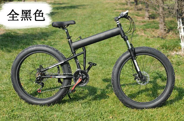Kalosse 26*4.0inch snow bike Folding fat bicycle mountain 21/24/27/30 speed 26er Beach Hydraulic brakes | Спорт и развлечения