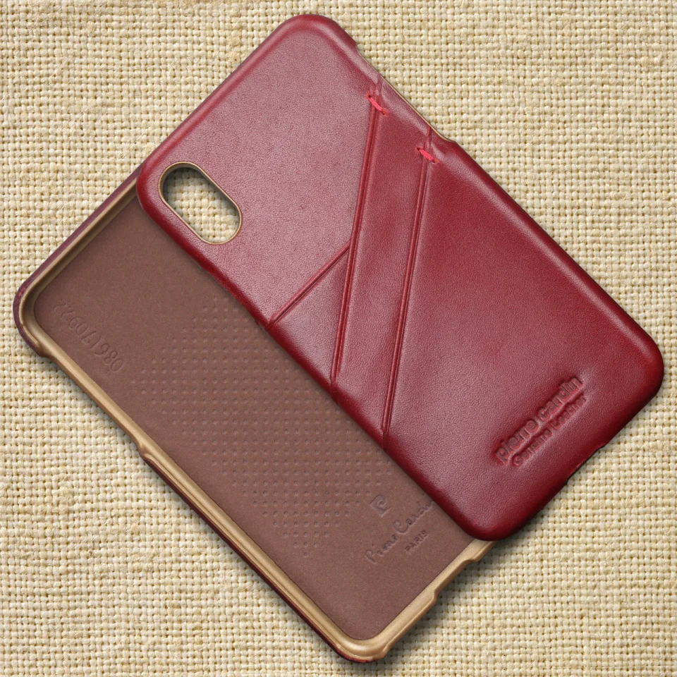Чехол Pierre Cardin для iPhone X, Винтажный чехол из натуральной кожи с отделениями для карт, жесткая задняя крышка для Apple iPhone X, чехол для телефона, Fundas