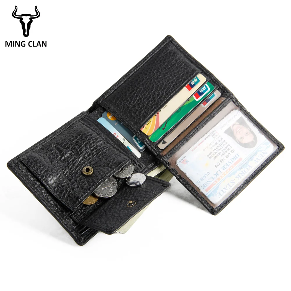 Small Slim Mini Fashion Genuine Leather Men Wallet Male Purse Thin Perse Walet Cuzdan Vallet Money Bag Document For Card Holder