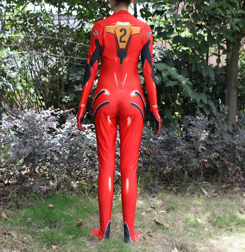 FOGIMOYA аниме 3D Для женщин NEON GENESIS Аска Лэнгли сорью»(EVANGELION EVA костюм Аска ленґлі Сорю для костюмированных постановок костюм зентай для косплея Боди Комбинезоны - Цвет: 1